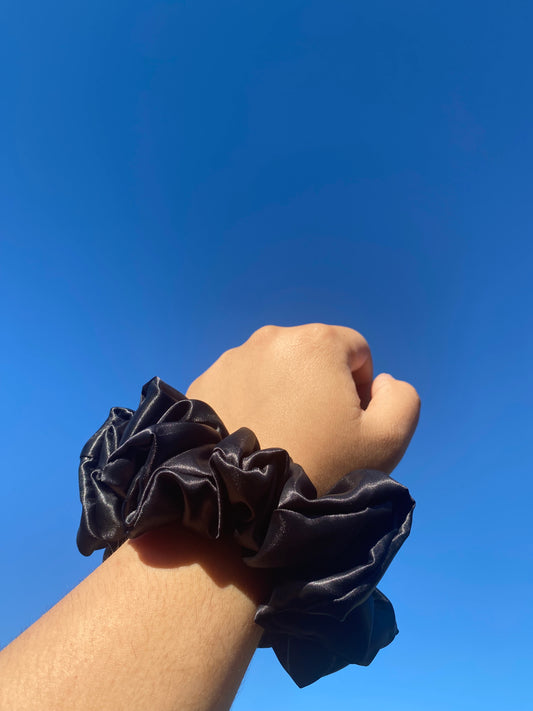 Black Satin Scruchie