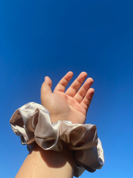 Champagne Satin Scrunchie