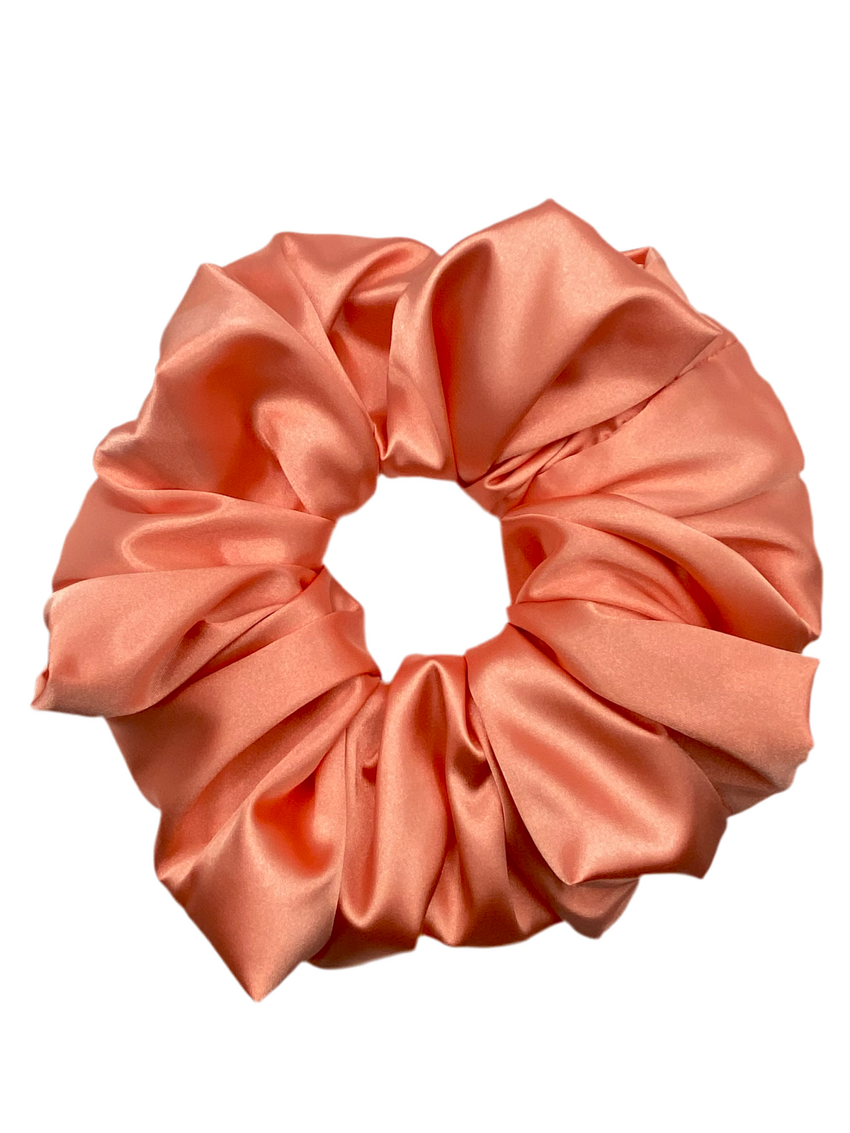 Coral Satin Scrunchie