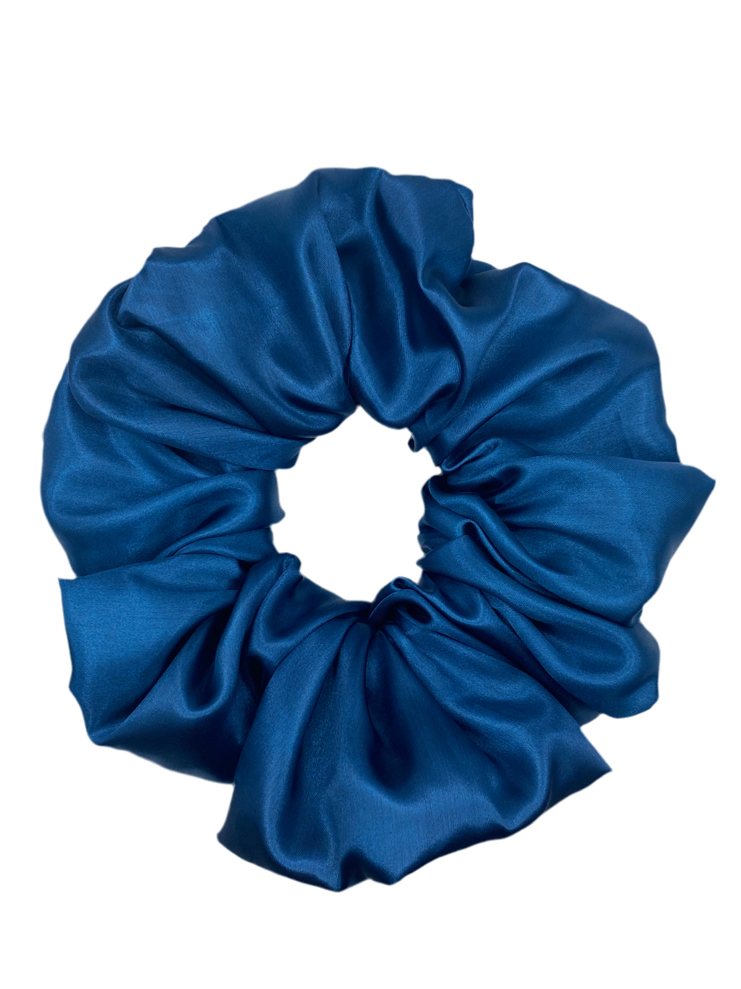 Dark Blue Satin Scrunchie