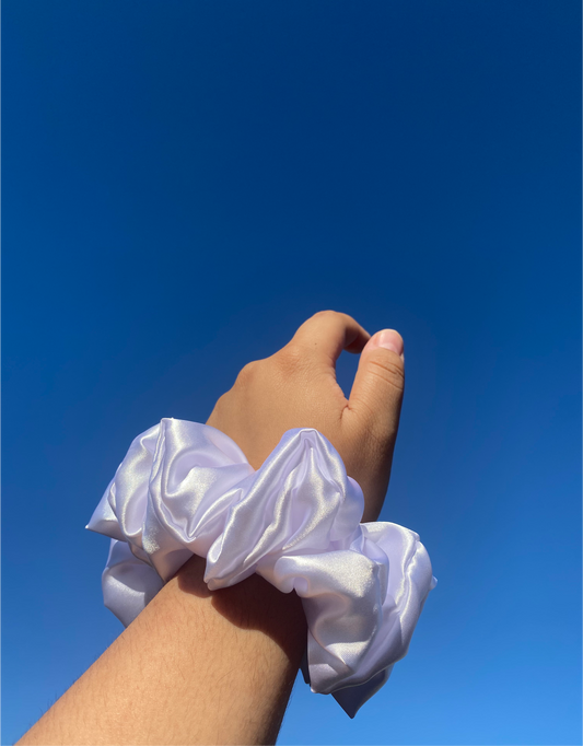 White Satin Scrunchie