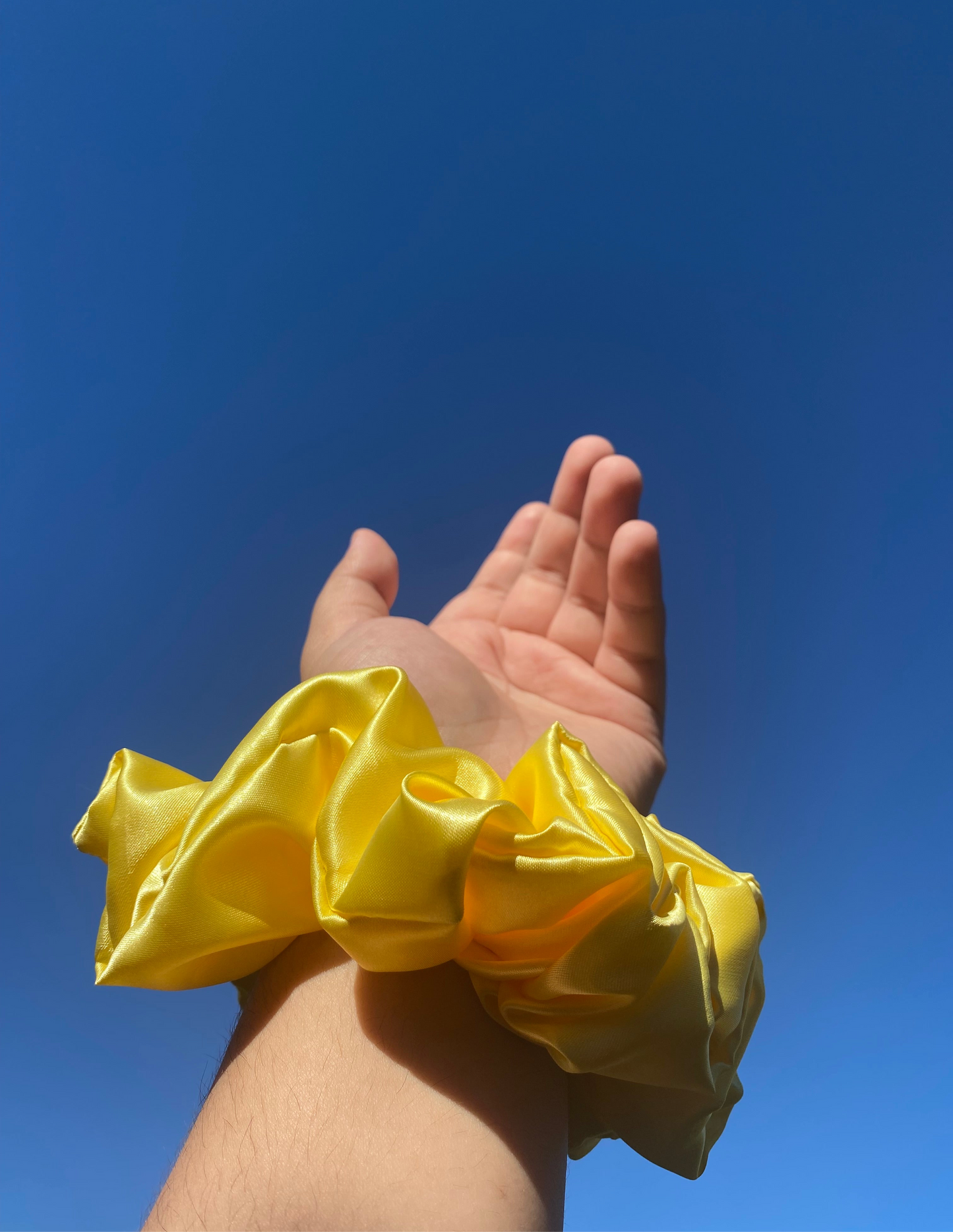 Yellow Satin Scrunchie