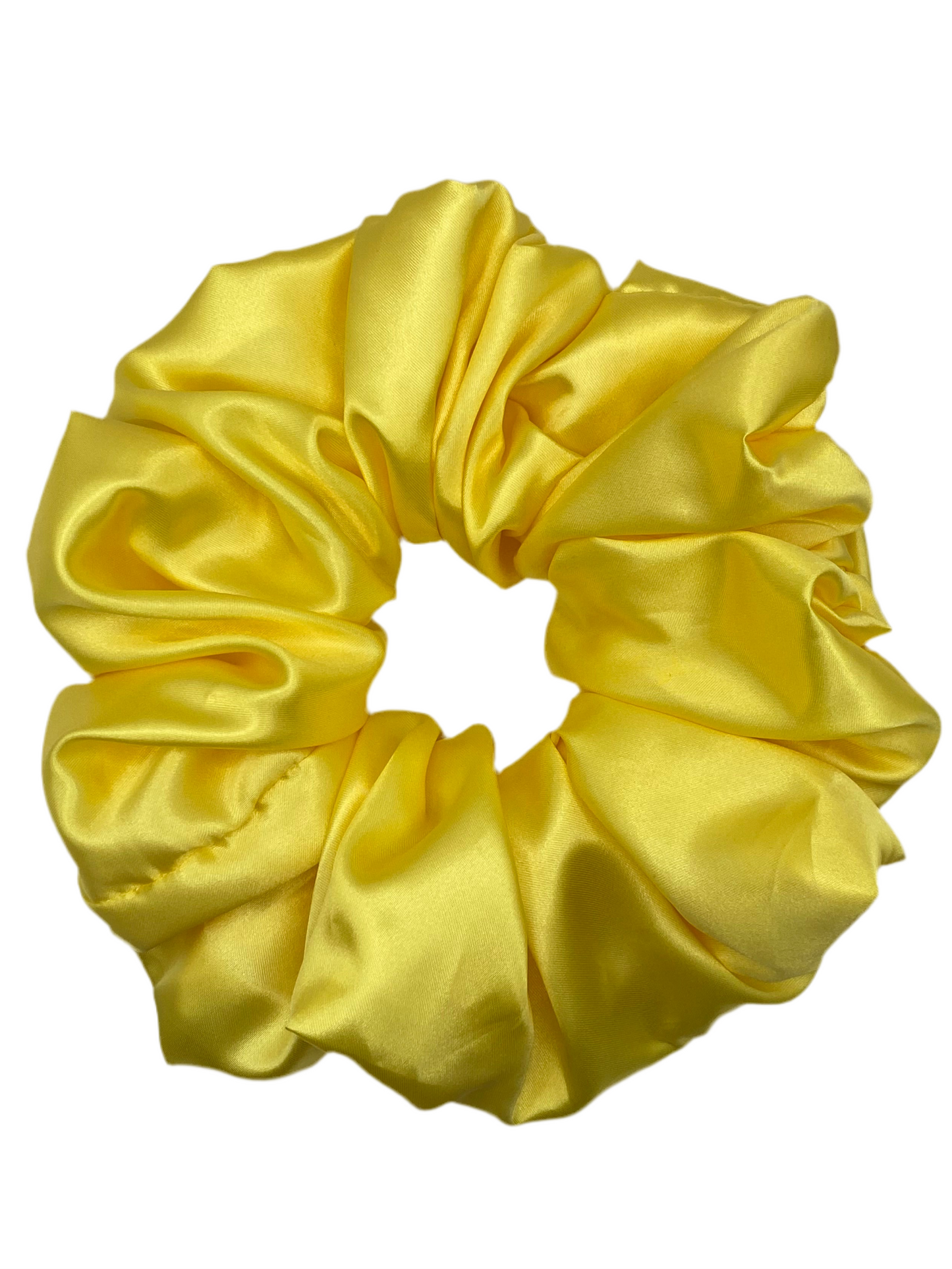Yellow Satin Scrunchie
